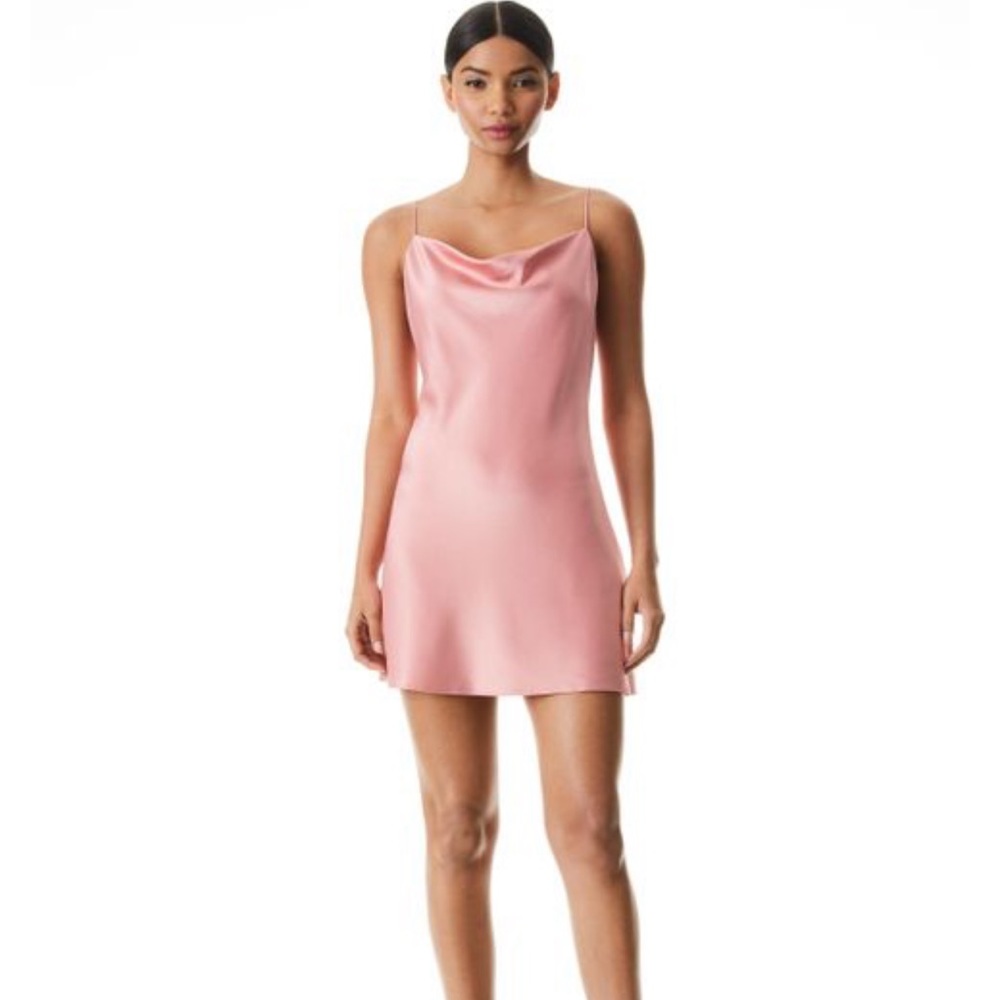 Alice + Olivia Rose Tan Harmony Slip Cocktail Dress